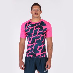 Fluorescent Pink Navy Blue T-Shirt Myskin Iii