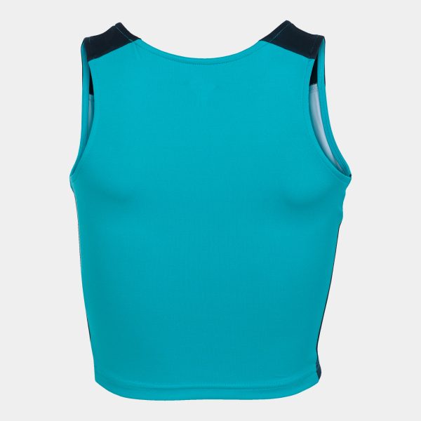 Fluorescent Turquoise Navy Blue Record Ii Top