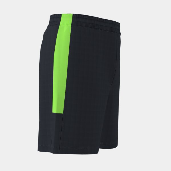 Black Fluorescent Green Eco Championship Bermuda Shorts