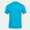 Fluorescent Turquoise Navy Blue Toletum Iv Recycled Short Sleeve T-Shirt