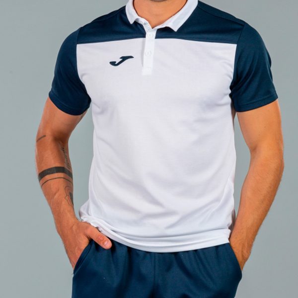 White Navy Blue Combi Polo Shirt S/S
