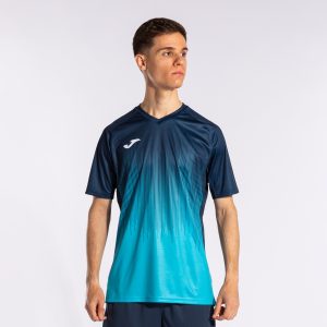 Fluorescent Turquoise Navy Blue Tiger Iv Short Sleeve T-Shirt
