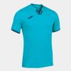 Fluorescent Turquoise Navy Blue Toletum Iv Recycled Short Sleeve T-Shirt