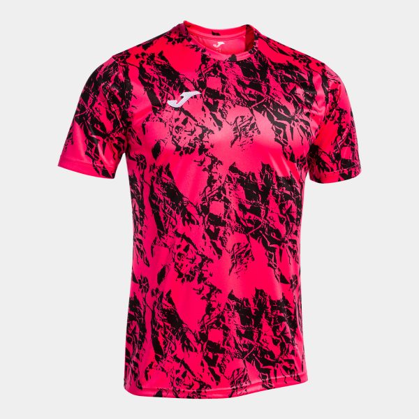 Fluorescent Pink Black Lion Short Sleeve T-Shirt