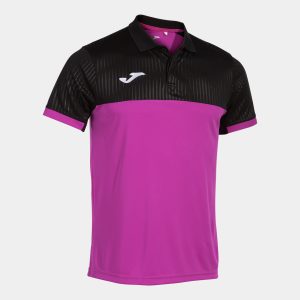 Fluorescent Pink Black Montreal Short Sleeve Polo