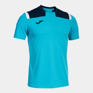 Fluorescent Turquoise Navy Blue Montreal Ii Short Sleeve T-Shirt