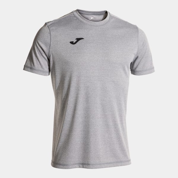 Melange Gray Black Olimpiada Handball Short Sleeve T-Shirt