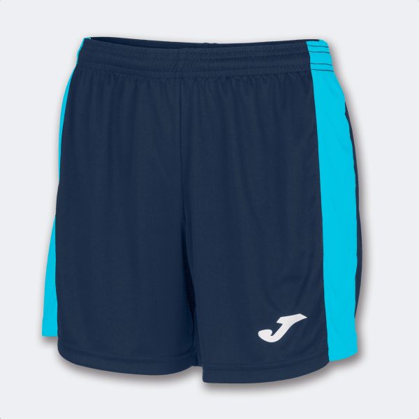 Navy Blue Fluorescent Turquoise Maxi Shorts