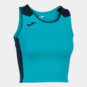 Fluorescent Turquoise Navy Blue Record Ii Top