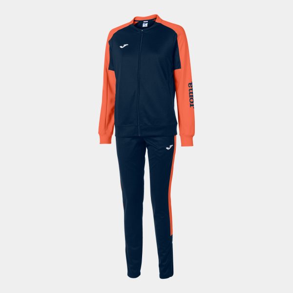 Navy Blue Fluorescent Orange Eco Championship Recycled Sweatsuit