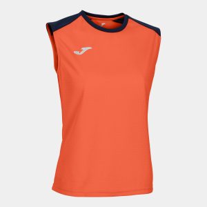 Fluorescent Orange Navy Blue Eco Championship Recycled Tank Top