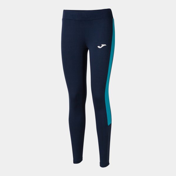 Navy Blue Fluorescent Turquoise Eco Championship Recycled Tights