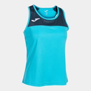Fluorescent Turquoise Navy Blue Montreal Tank Top