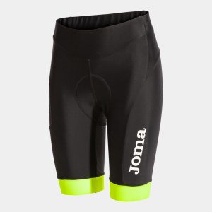 Black Fluorescent Yellow Crono Cycling Shorts