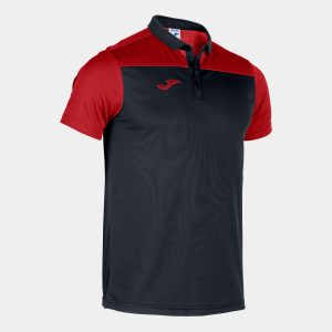Black Red Combi Polo Shirt S/S
