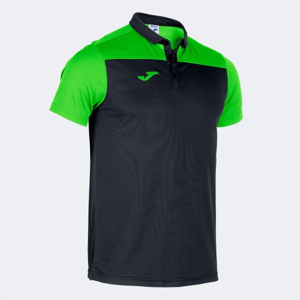 Black Fluorescent Green Combi Polo Shirt S/S