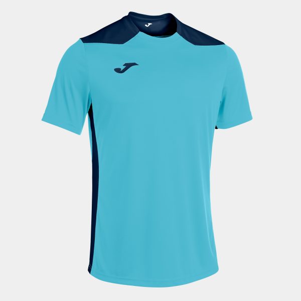 Fluorescent Turquoise Navy Blue T-Shirt Championship Vi