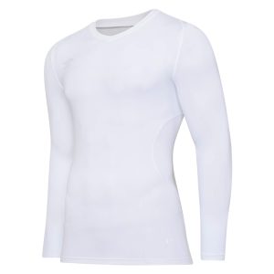 Elite V Neck Baselayer L/S White