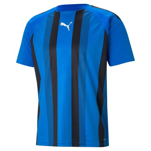 Puma teamLIGA Striped Jersey Electric Blue Lemonade-Puma Black-Puma White