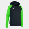 Joma Womens Academy Iv Full Zip Hoodie Black Fluorescent Green