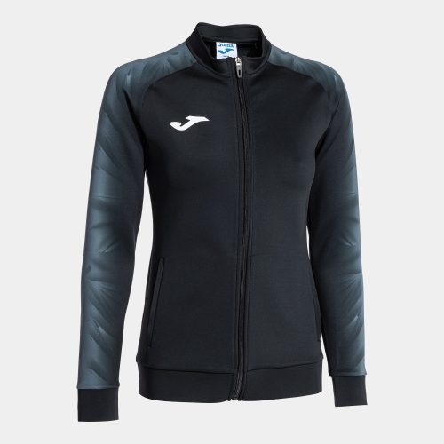 Joma Womens Elite Xi Full Zip Tracksuit Top Black Dark Grey